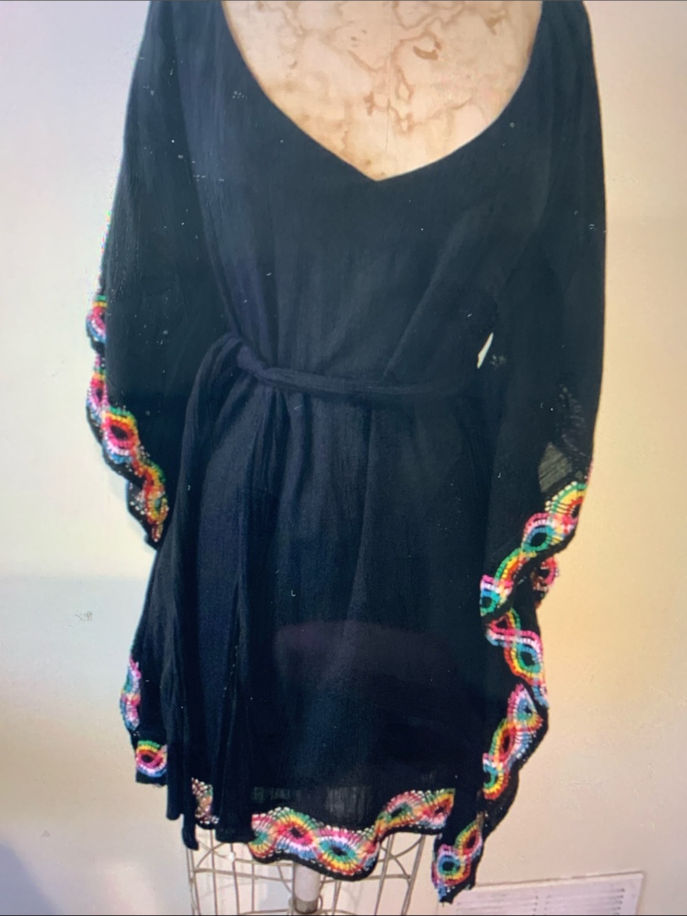 French connection Swim Coverup embroidered trimming size XS